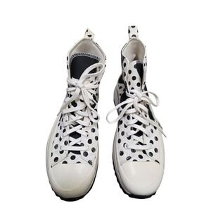 Converse Polka Dot Platform High-Top Sneakers White & Black Canvas Unisex M11.5
